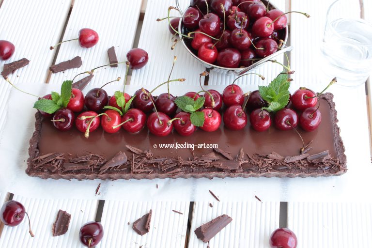 Schoko-Kirsch Tarte/Tart od čokolade s višnjama/trešnjama – Feeding Art